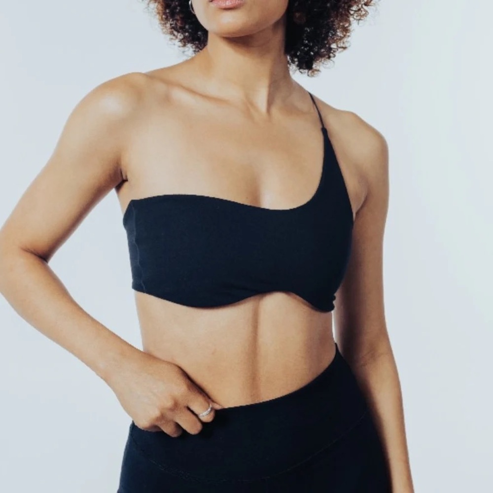 Joah Brown single strap contour bra top black XS/S